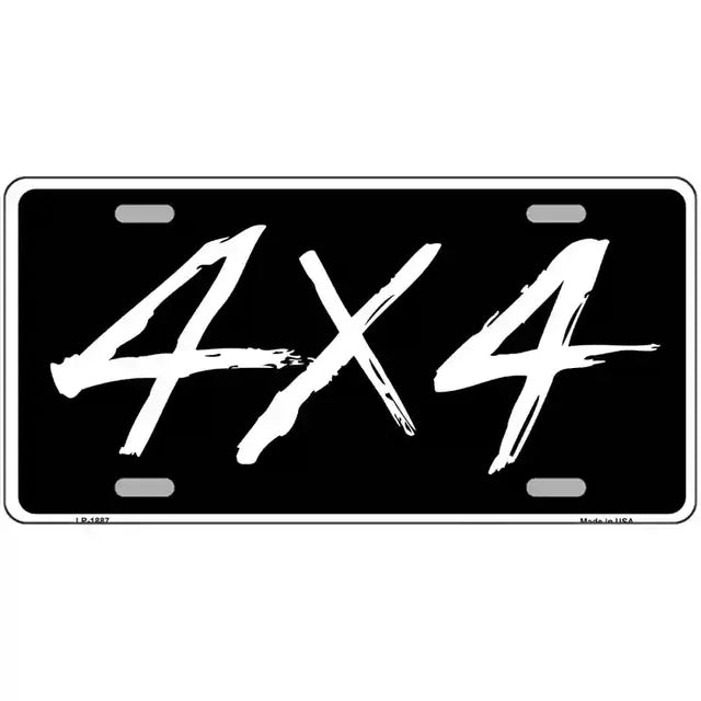 4 X 4 Novelty License Plate