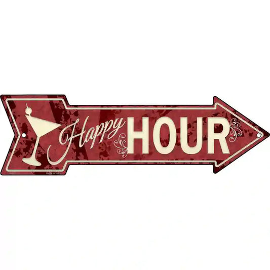 Happy Hour Novelty Metal Arrow Sign