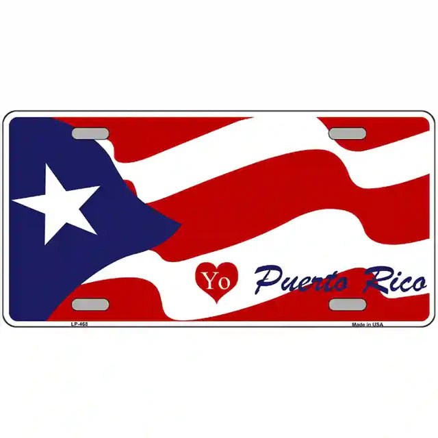 I Love Puerto Rico Metal Novelty License Plate