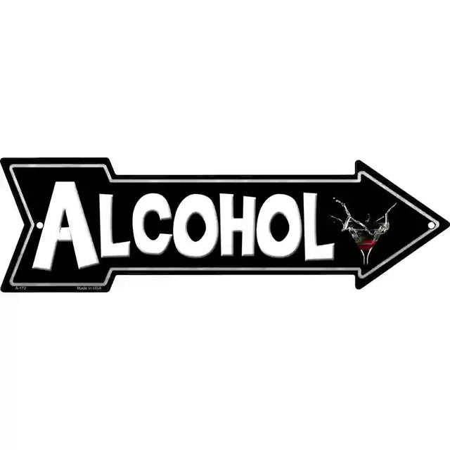 Alcohol Novelty Metal Arrow Sign