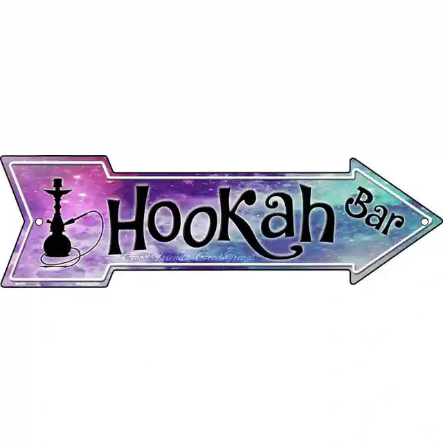 Hookah Bar Novelty Metal Arrow Sign