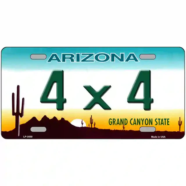 4 X 4 Novelty License Plate