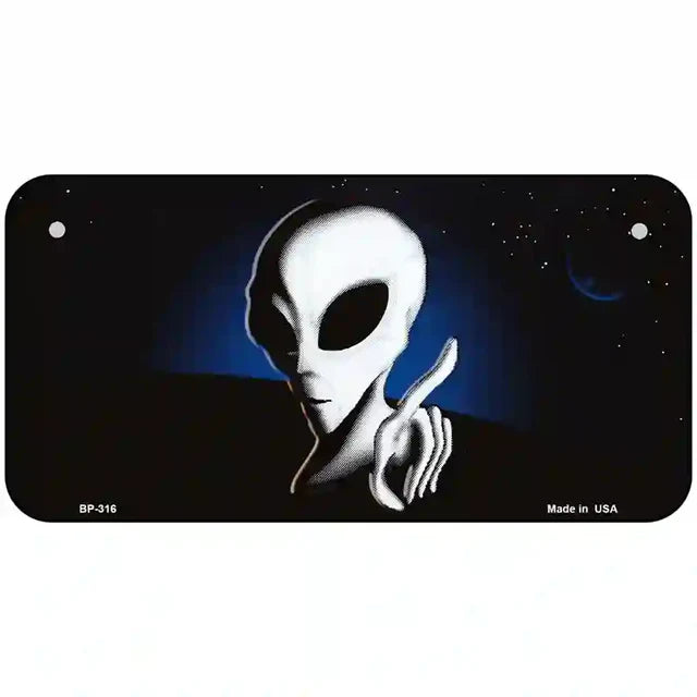 Space Alien Metal Novelty License Plate