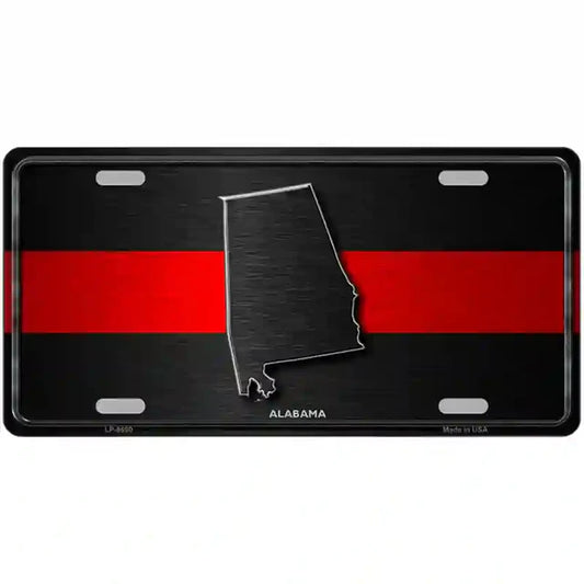 Thin Red Line Metal Novelty License Plate