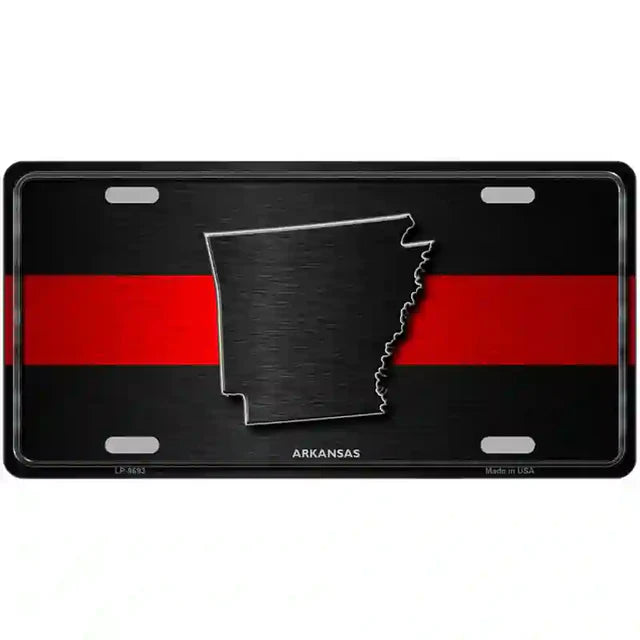 Thin Red Line Metal Novelty License Plate