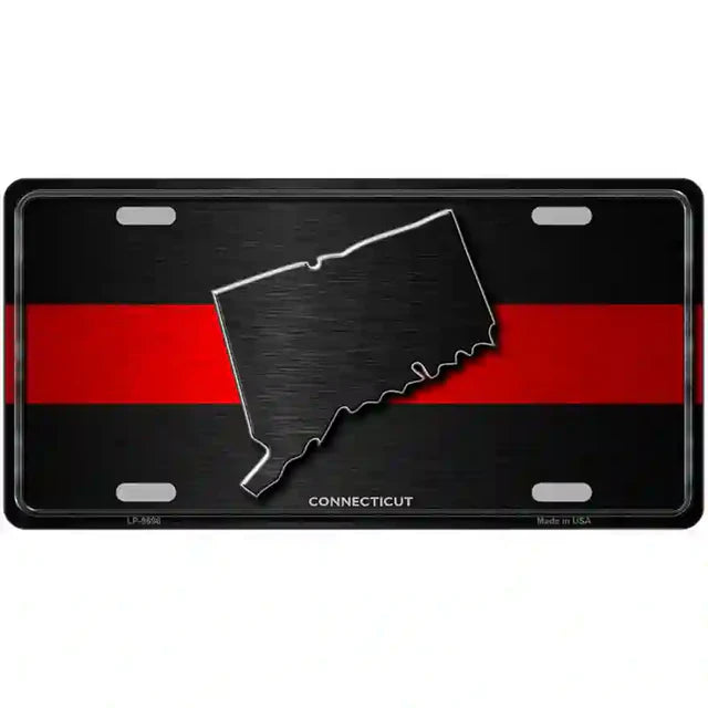 Thin Red Line Metal Novelty License Plate