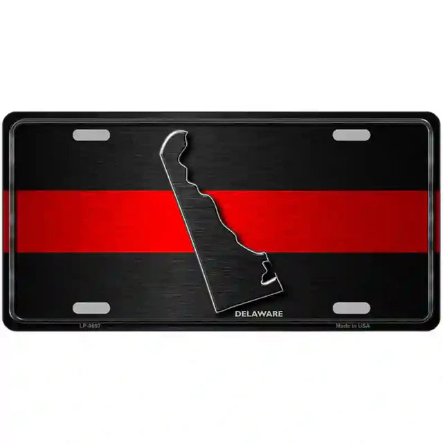 Thin Red Line Metal Novelty License Plate