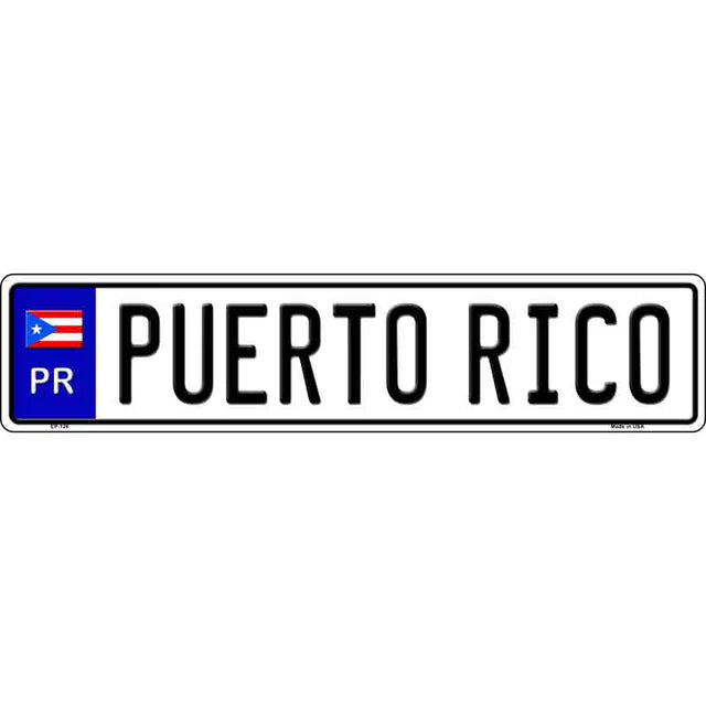 Puerto Rico Novelty Metal European License Plate