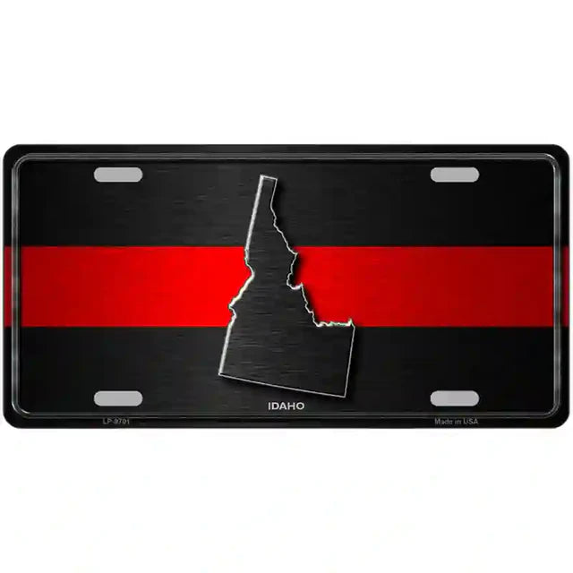 Thin Red Line Metal Novelty License Plate