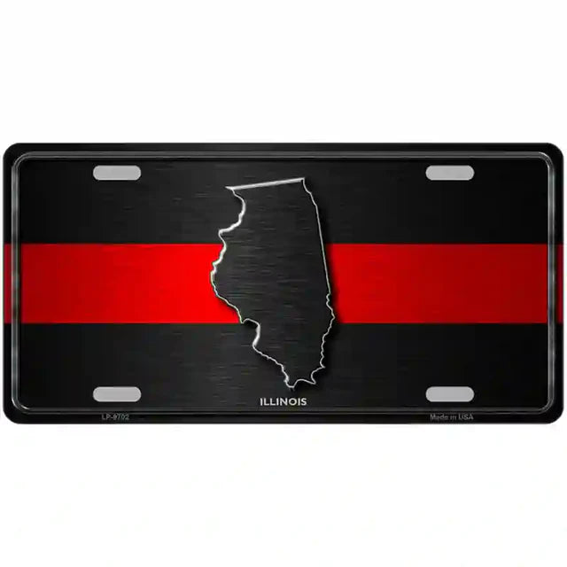 Thin Red Line Metal Novelty License Plate