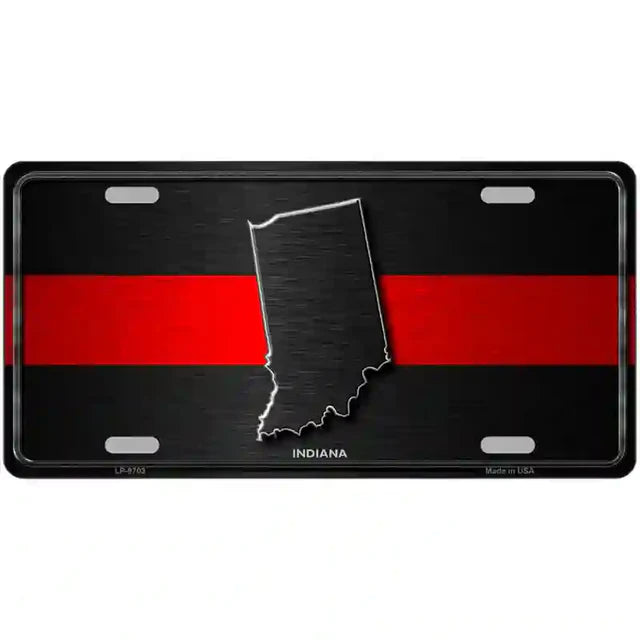 Thin Red Line Metal Novelty License Plate