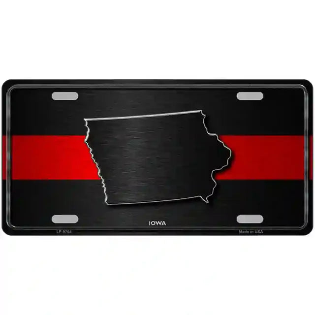 Thin Red Line Metal Novelty License Plate