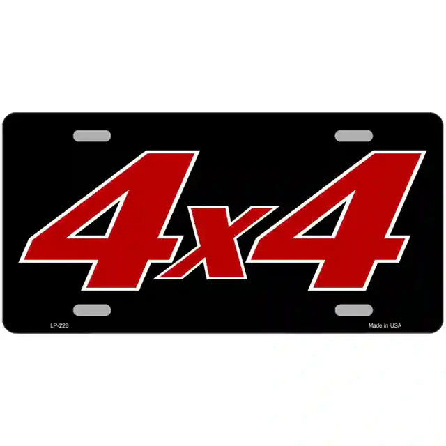 4 X 4 Novelty License Plate