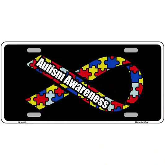 Autism Awareness Ribbon Metal Novelty License Plate