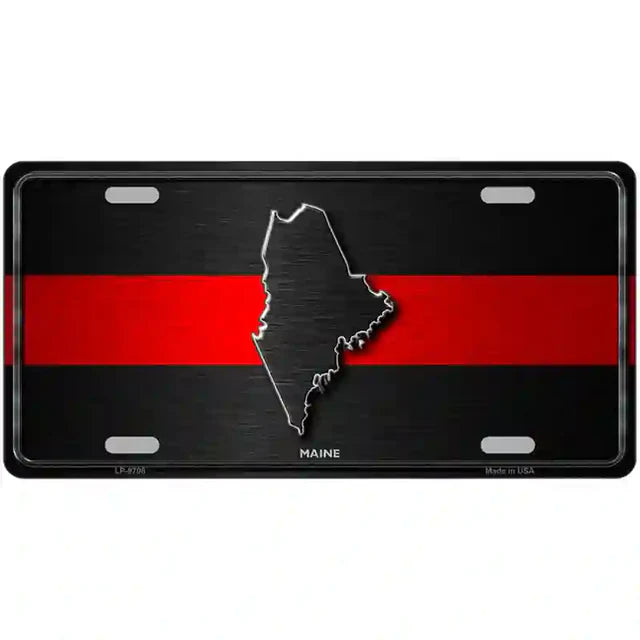 Thin Red Line Metal Novelty License Plate