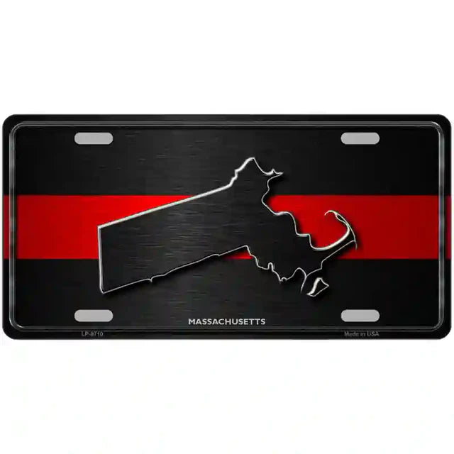 Thin Red Line Metal Novelty License Plate