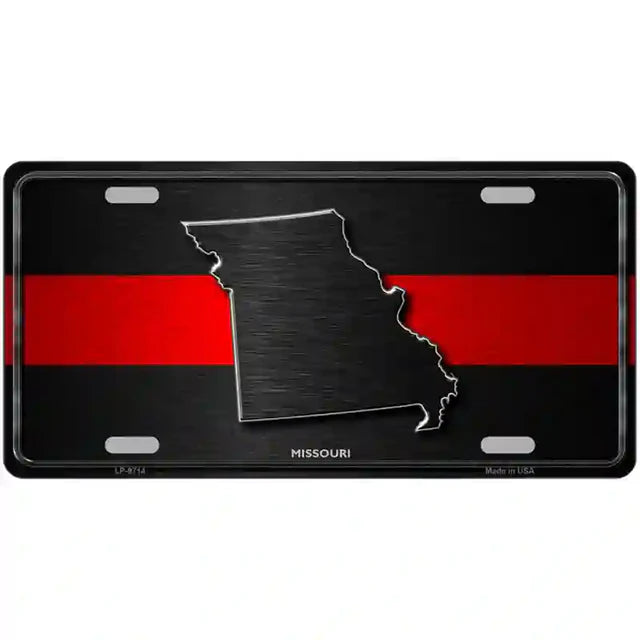 Thin Red Line Metal Novelty License Plate