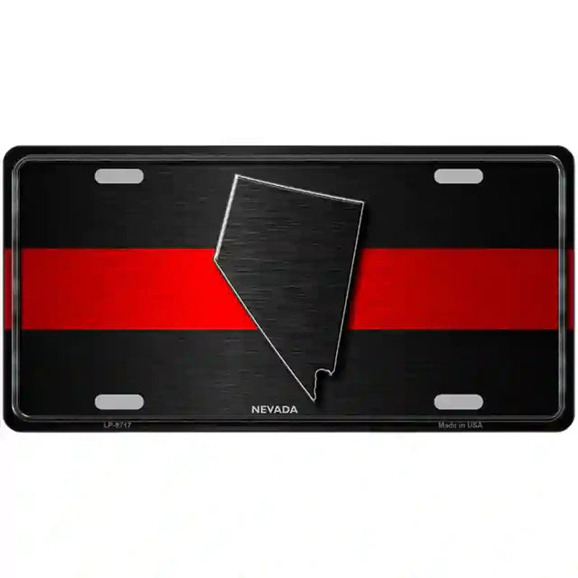 Thin Red Line Metal Novelty License Plate