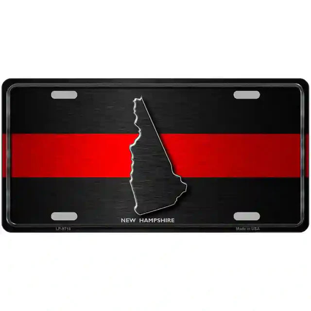 Thin Red Line Metal Novelty License Plate