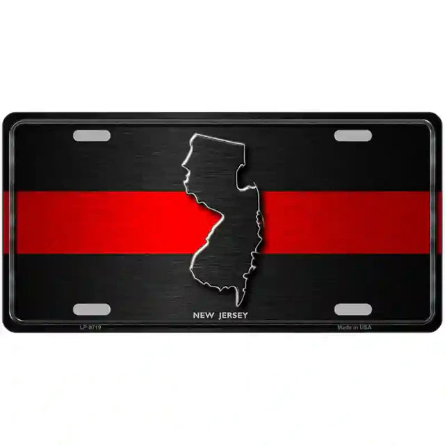 Thin Red Line Metal Novelty License Plate