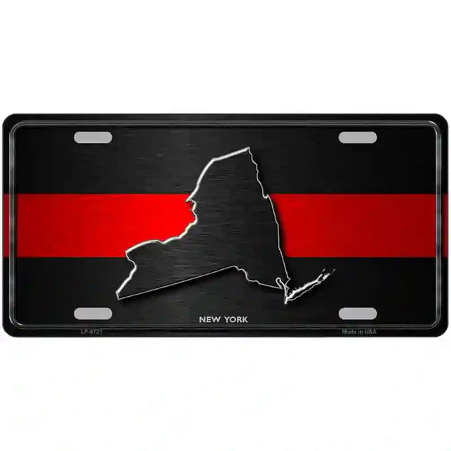 Thin Red Line Metal Novelty License Plate