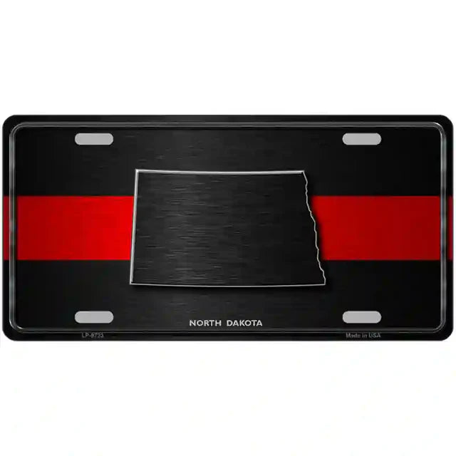 Thin Red Line Metal Novelty License Plate