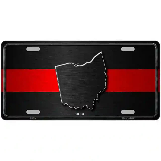 Thin Red Line Metal Novelty License Plate