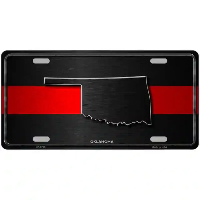 Thin Red Line Metal Novelty License Plate