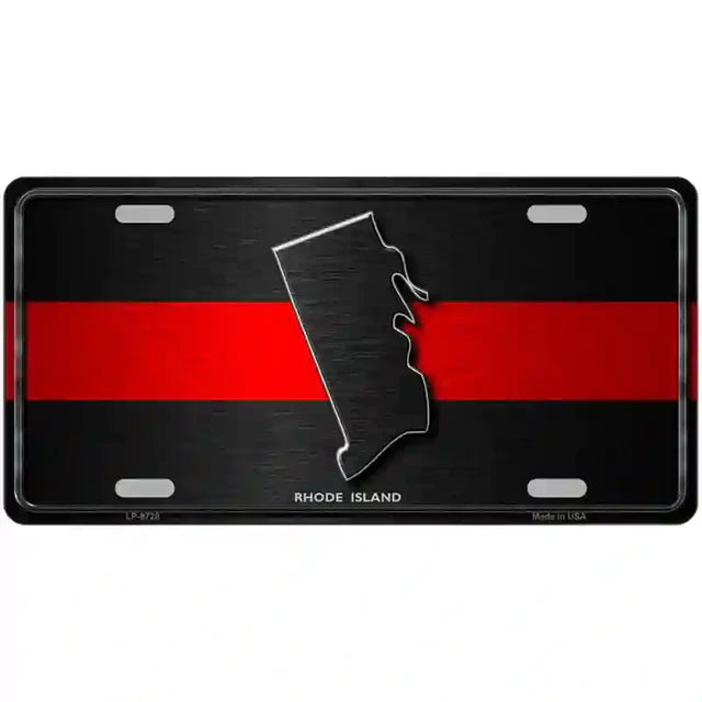 Thin Red Line Metal Novelty License Plate