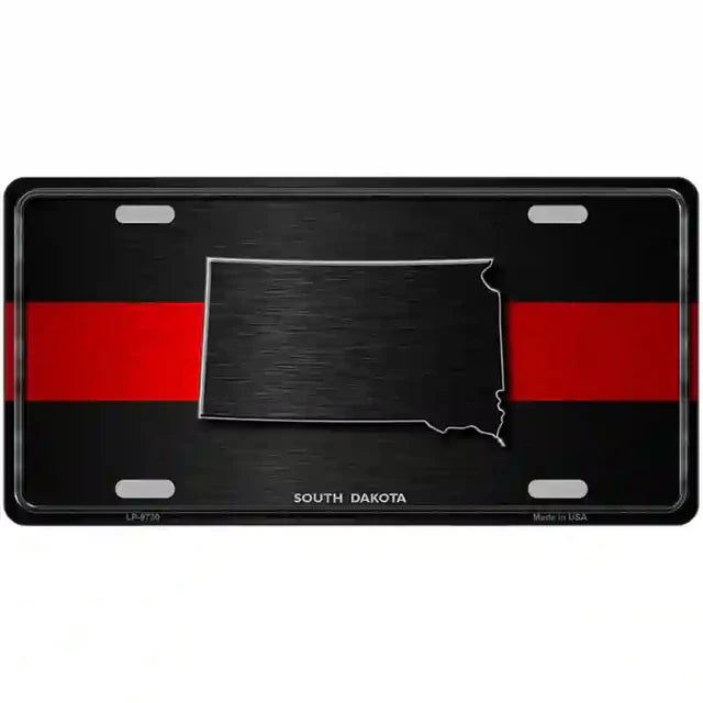 Thin Red Line Metal Novelty License Plate