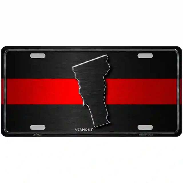 Thin Red Line Metal Novelty License Plate