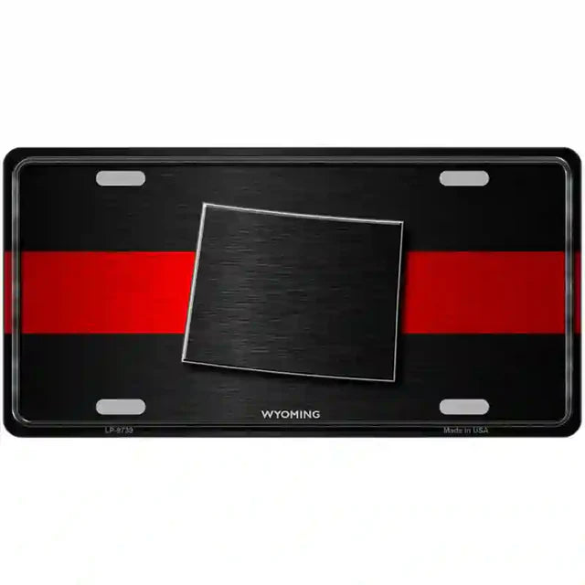 Thin Red Line Metal Novelty License Plate